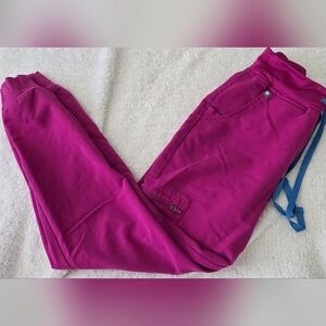 Figs Raspberry Sorbet Petite High Waisted Zamora Jogger Scrub Pants